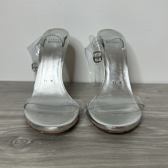 Stuart Weitzman
Stuart Weitzman Silver PVC Ankle Strap Sandals Size11 - Picture 3 of 9